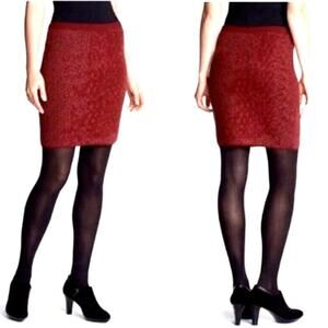 NWT EILEEN FISHER Burgundy Merino Wool Pencil Skirt XS - Business Winter Evening